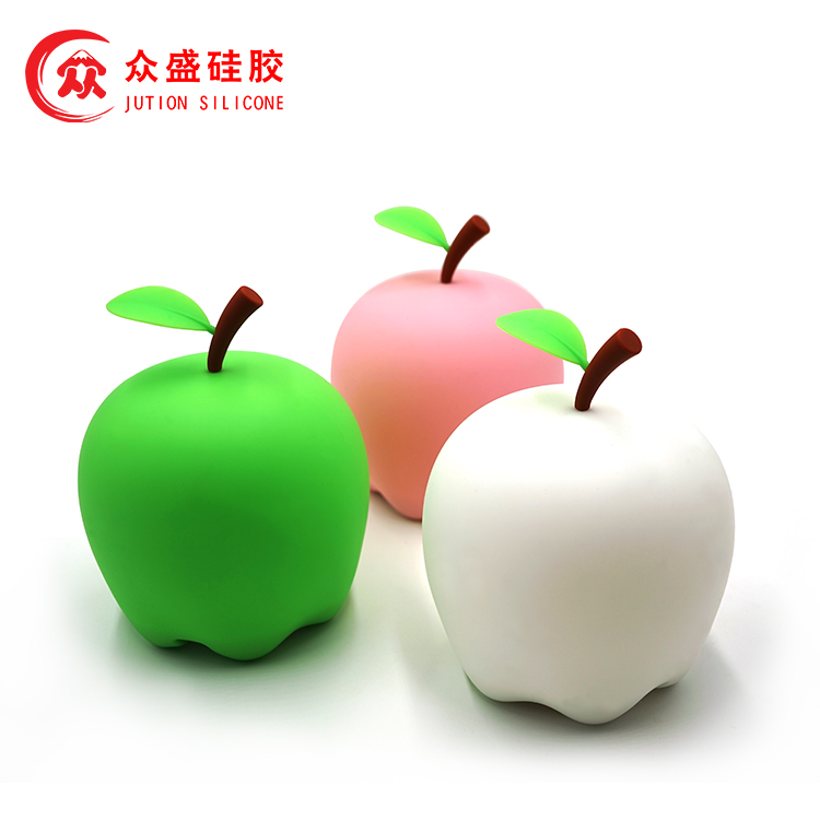 七彩硅胶苹果小夜灯